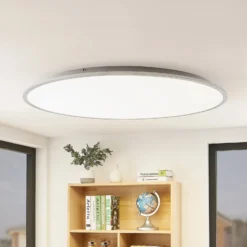 Lindby LED-Deckenlampe Narima, 4.000 K, Ø 100 cm, silber