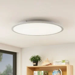 Lindby LED-Deckenlampe Narima, 4.000 K, Ø 60 cm, silber