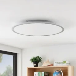 Lindby LED-Deckenlampe Narima, 4.000 K, Ø 60 cm, silber