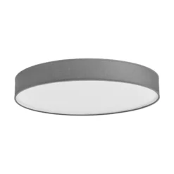 Lindby LED-Deckenlampe Saira, Ø 50 cm, grau, Textil