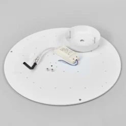 Lindby LED-Deckenlampe Saira, Ø 50 cm, grau, Textil