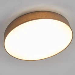 Lindby LED-Deckenlampe Saira, Ø 50 cm, grau, Textil