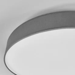 Lindby LED-Deckenlampe Saira, Ø 50 cm, grau, Textil