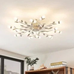 Lindby LED-Deckenleuchte Bolonia, bronze/weiß, Ø 80 cm