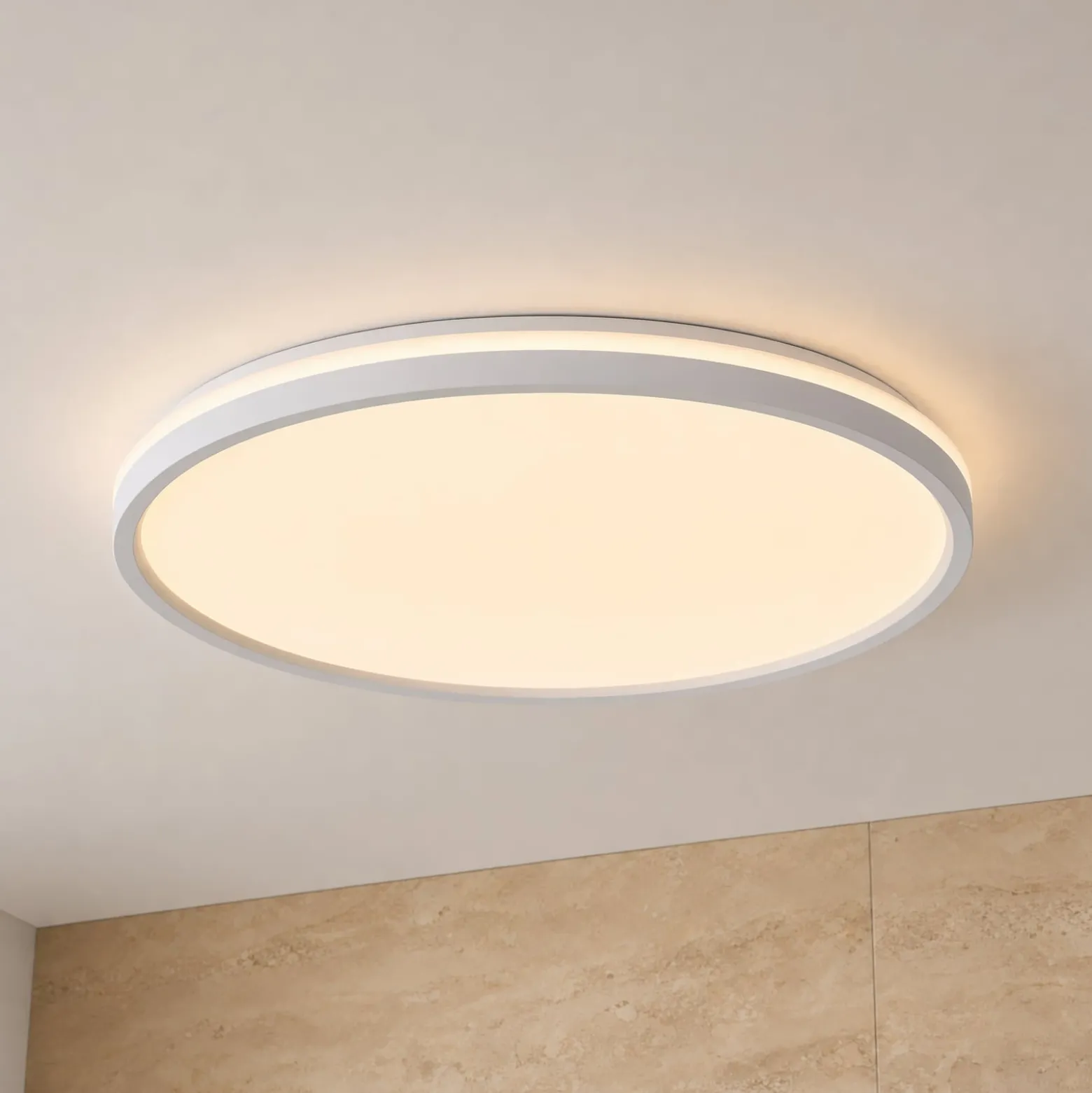 Lindby LED-Deckenleuchte Edmund, weiß, Ø 39 cm, CCT, IP44