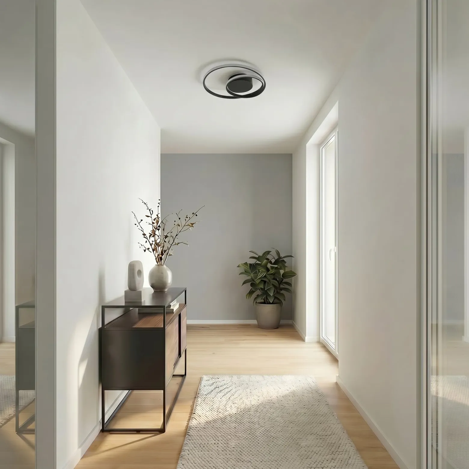Lindby LED-Deckenleuchte Emisua, schwarz, CCT, dimmbar
