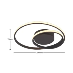 Lindby LED-Deckenleuchte Emisua, schwarz, CCT, dimmbar