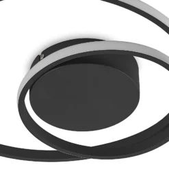 Lindby LED-Deckenleuchte Emisua, schwarz, CCT, dimmbar