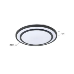 Lindby LED-Deckenleuchte Essina, schwarz, Metall, CCT, dim.