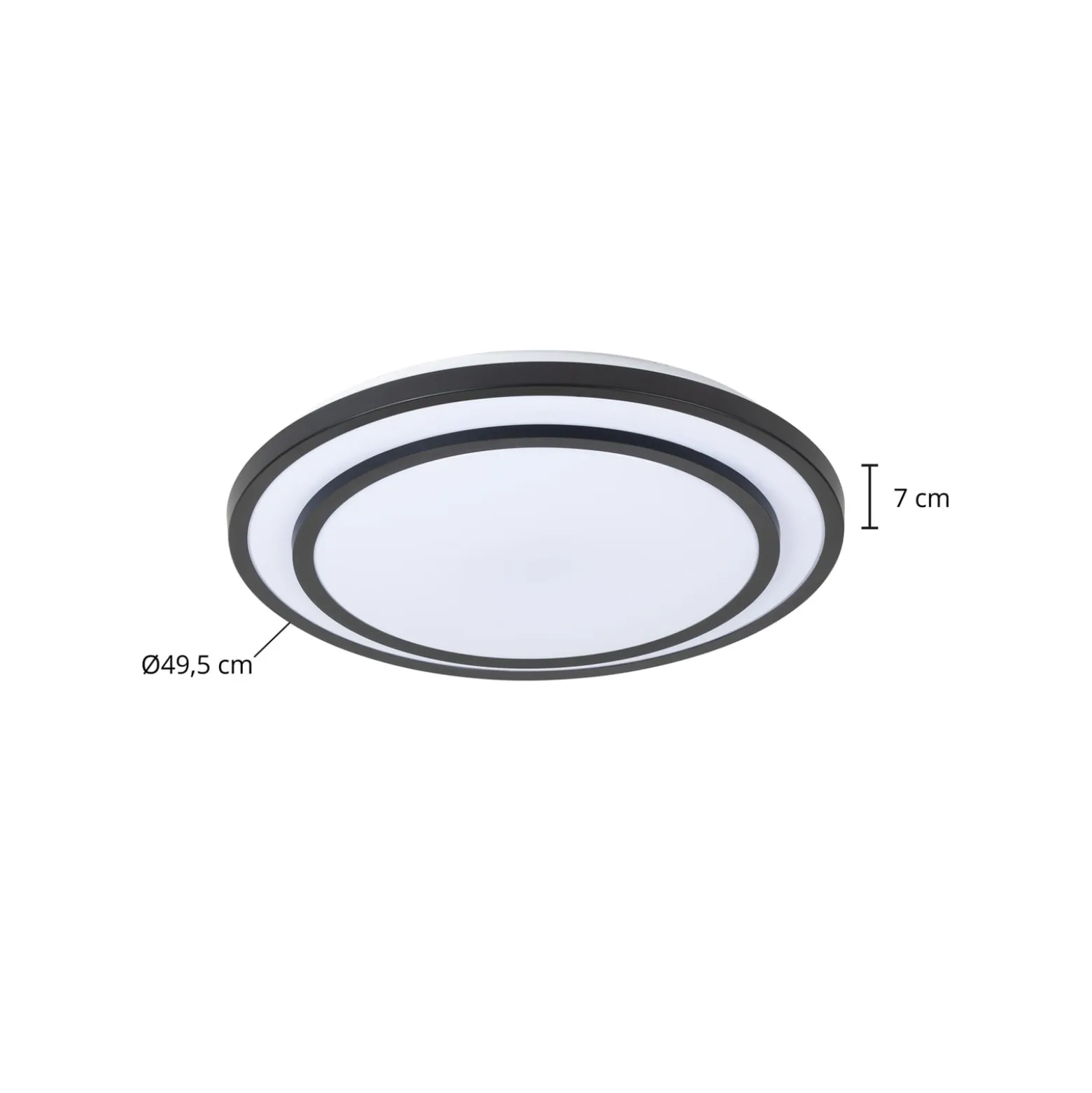 Lindby LED-Deckenleuchte Essina, schwarz, Metall, CCT, dim.