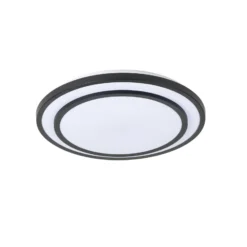 Lindby LED-Deckenleuchte Essina, schwarz, Metall, CCT, dim.