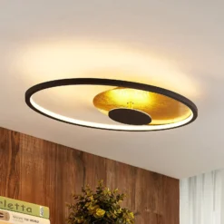 Lindby LED-Deckenleuchte Feival, 61 cm, rost/gold, dimmbar