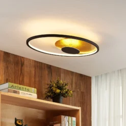 Lindby LED-Deckenleuchte Feival, 61 cm, rost/gold, dimmbar