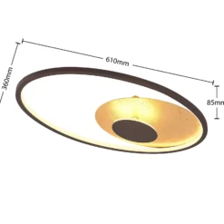 Lindby LED-Deckenleuchte Feival, 61 cm, rost/gold, dimmbar
