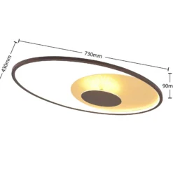 Lindby LED-Deckenleuchte Feival, 73 cm, rost/ gold, dimmbar