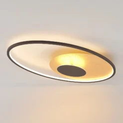 Lindby LED-Deckenleuchte Feival, 73 cm, rost/ gold, dimmbar