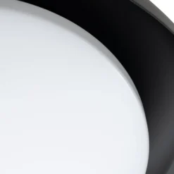 Lindby LED-Deckenleuchte Florie, schwarz, Metall, Ø 40 cm