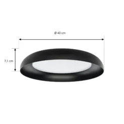 Lindby LED-Deckenleuchte Florie, schwarz, Metall, Ø 40 cm