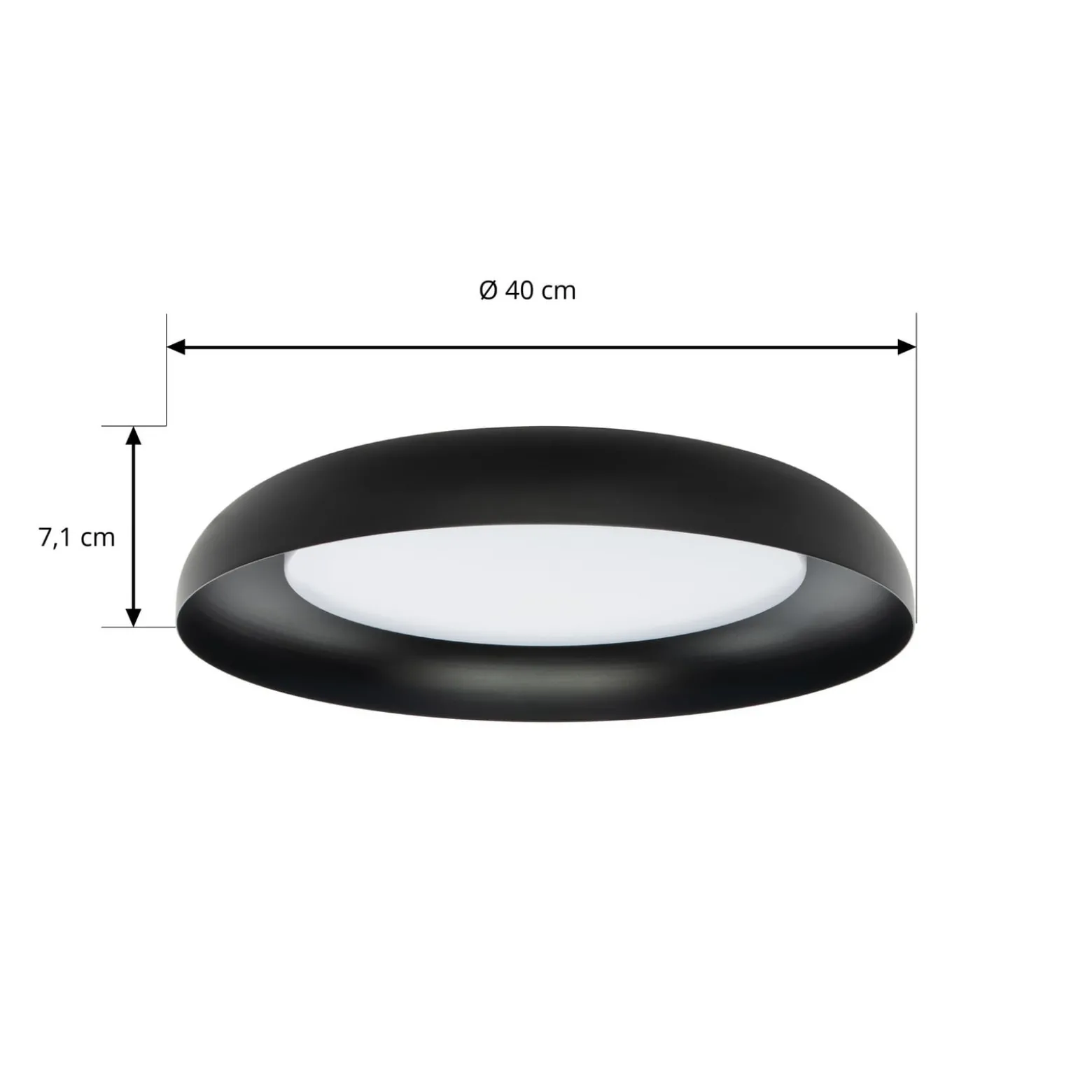 Lindby LED-Deckenleuchte Florie, schwarz, Metall, Ø 40 cm