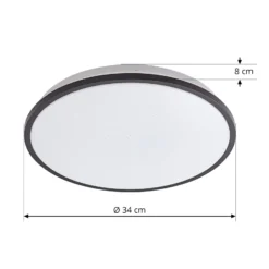 Lindby LED-Deckenleuchte Glane, Ø 38 cm, schwarz/weiß, IP44