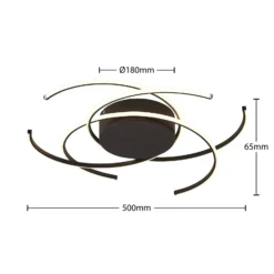 Lindby LED-Deckenleuchte, Hamza, Ø 49 cm, schwarz, Aluminium