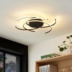 Lindby LED-Deckenleuchte, Hamza, Ø 49 cm, schwarz, Aluminium