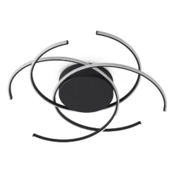 Lindby LED-Deckenleuchte, Hamza, Ø 49 cm, schwarz, Aluminium