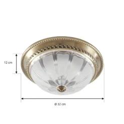 Lindby LED-Deckenleuchte Henja, altmessing, Ø 32 cm, dimmbar