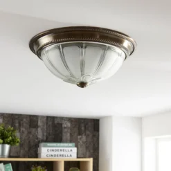 Lindby LED-Deckenleuchte Henja, altmessing, Ø 32 cm, dimmbar