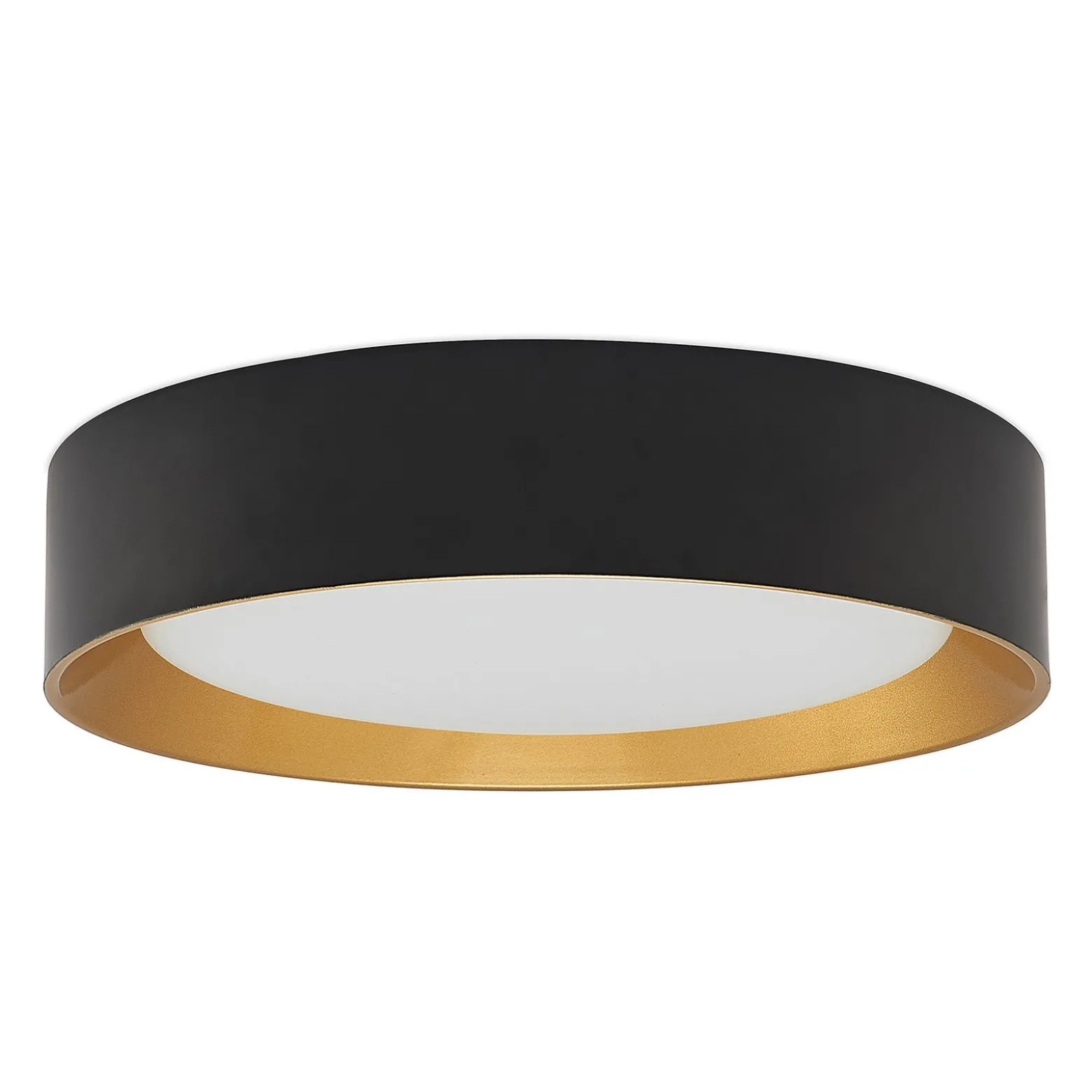 Lindby LED-Deckenleuchte Kambia, 45 cm, schwarz/gold, Metall