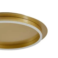 Lindby LED-Deckenleuchte Kunis, gold, Kunststoff, Ø 46cm