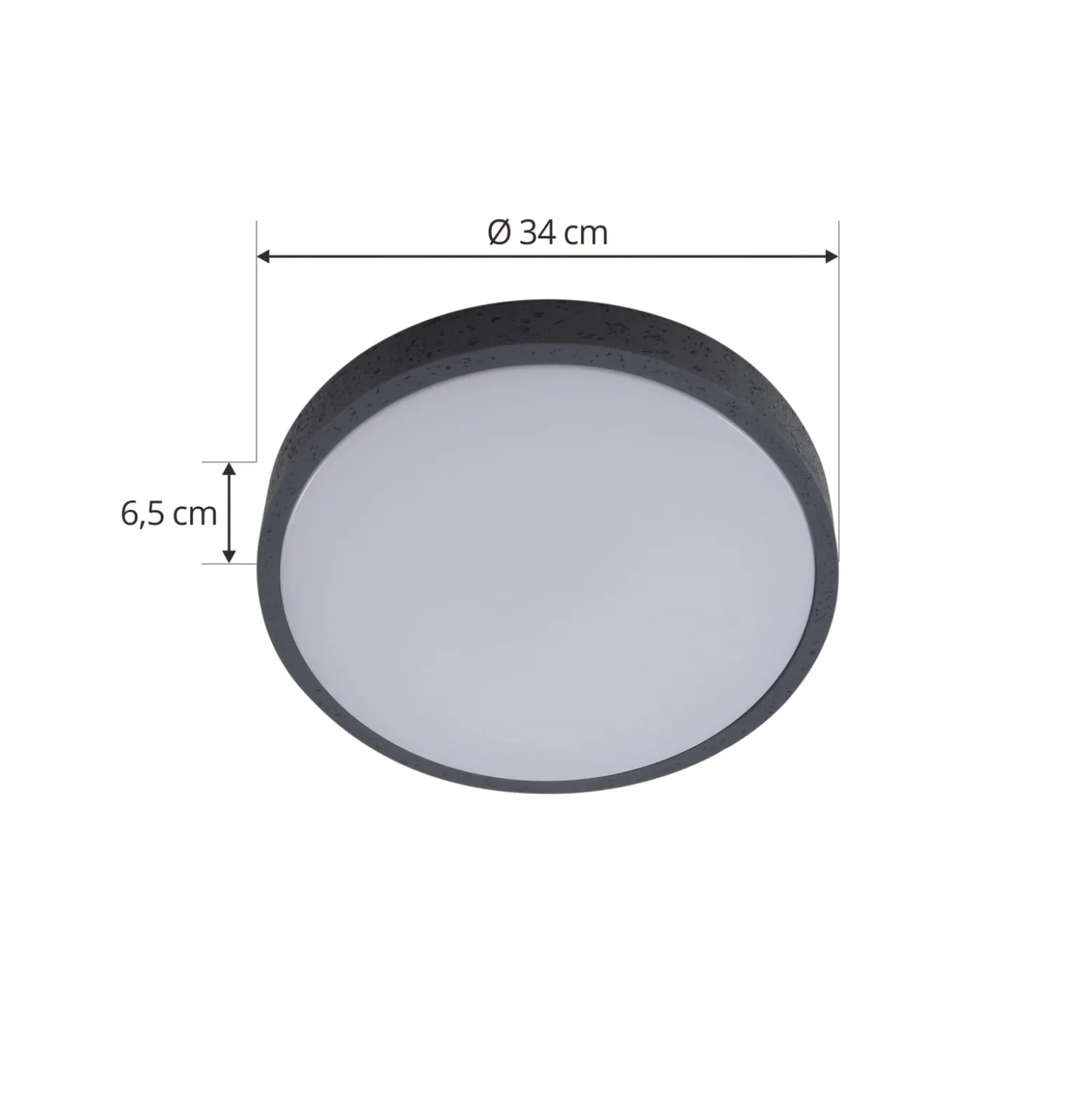 Lindby LED-Deckenleuchte Manala, betongrau, RGB, CCT, Remote