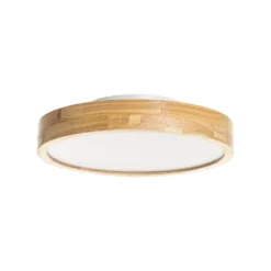 Lindby LED-Deckenleuchte Milada, Eiche, CCT, Fernbedienung