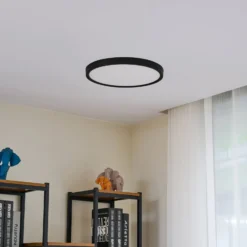 Lindby LED-Deckenleuchte Pravin, Ø 40 cm, CCT, schwarz