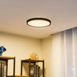 Lindby LED-Deckenleuchte Pravin, Ø 40 cm, 3.000 K, schwarz