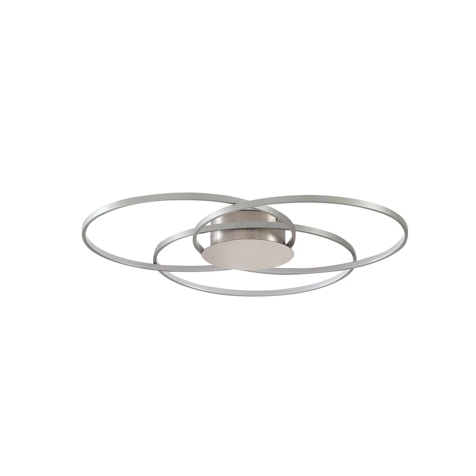 Lindby LED-Deckenleuchte Riley, alufarben, Metall, dimmbar