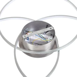 Lindby LED-Deckenleuchte Riley, alufarben, Metall, dimmbar