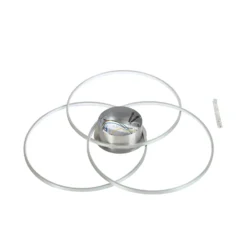 Lindby LED-Deckenleuchte Riley, alufarben, Metall, dimmbar