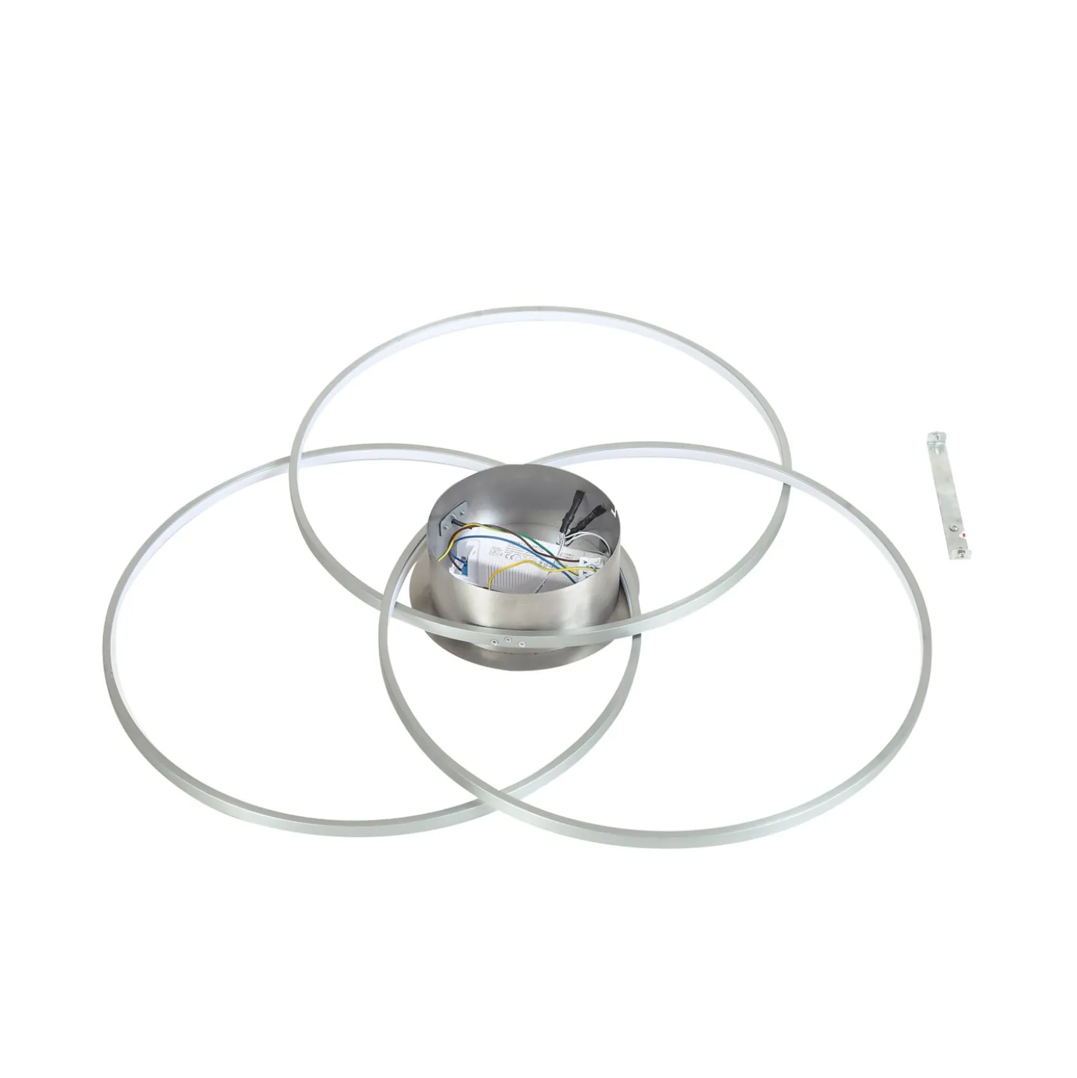 Lindby LED-Deckenleuchte Riley, alufarben, Metall, dimmbar