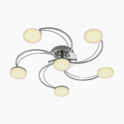 Lindby LED-Deckenleuchte Rouven, Spiralform, 6-flg., grau