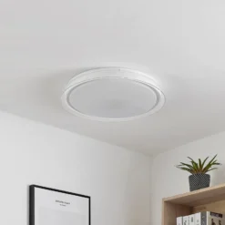 Lindby LED-Deckenleuchte Sleya Ø 50 cm, weiß, CCT, dimmbar