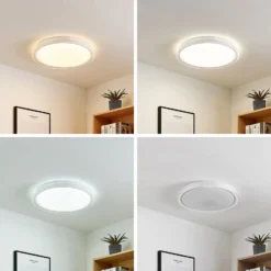 Lindby LED-Deckenleuchte Sleya Ø 50 cm, weiß, CCT, dimmbar