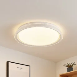 Lindby LED-Deckenleuchte Sleya Ø 50 cm, weiß, CCT, dimmbar