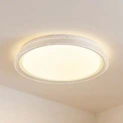 Lindby LED-Deckenleuchte Sleya Ø 50 cm, weiß, CCT, dimmbar
