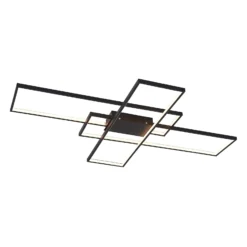 Lindby LED-Deckenleuchte Tetson, schwarz, Metall, dimmbar