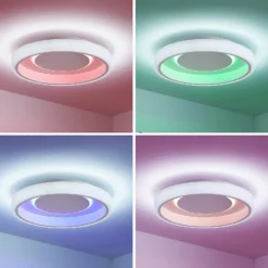 Lindby LED-Deckenleuchte Wikani, weiß, RGB, CCT, dimmbar