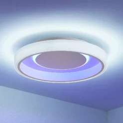 Lindby LED-Deckenleuchte Wikani, weiß, RGB, CCT, dimmbar