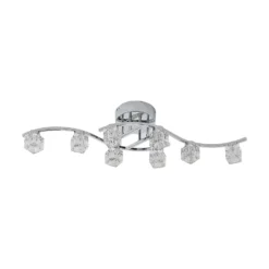 Lindby LED-Deckenleuchte Yaro, 8-flg., chrom, dimmbar