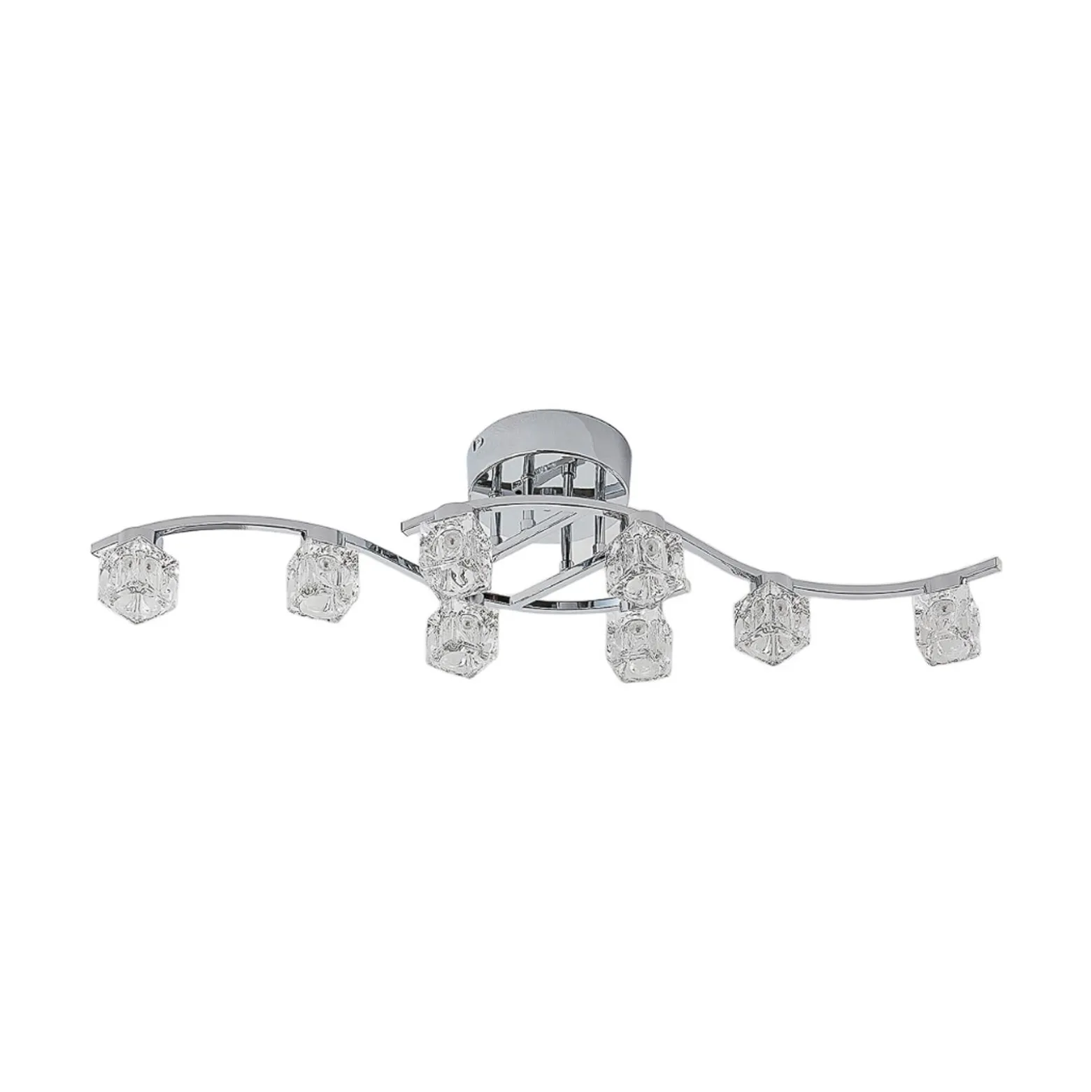 Lindby LED-Deckenleuchte Yaro, 8-flg., chrom, dimmbar