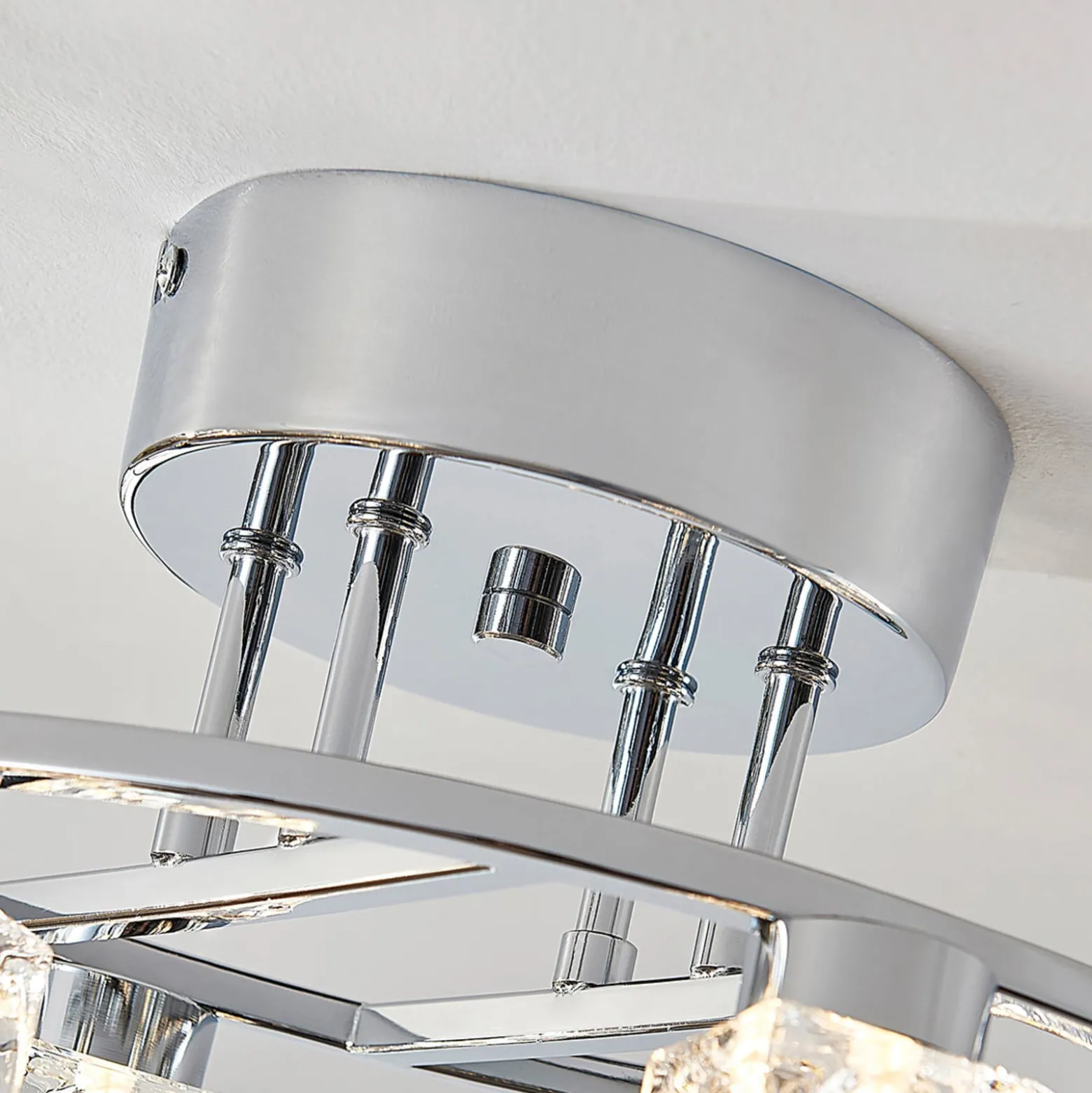Lindby LED-Deckenleuchte Yaro, 8-flg., chrom, dimmbar